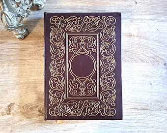 Faust book by Goethe, Easton Press 1980, Collector's edition, fine binding, full leather vintage hardback, tragic play, gothic, illustrated