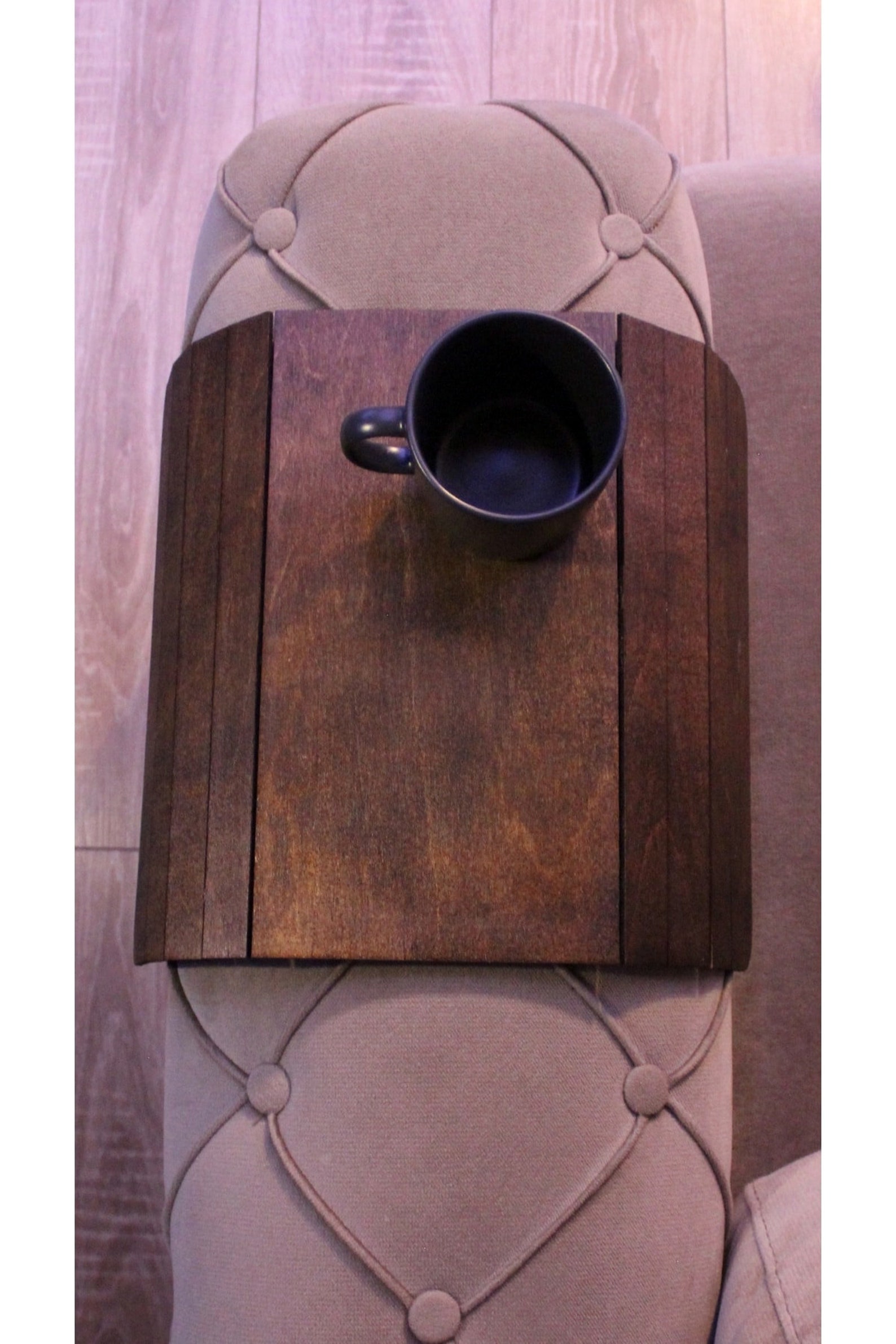Natural Flexible Wooden Sofa Arm Rest Tray Drink Holder Chair Etsy