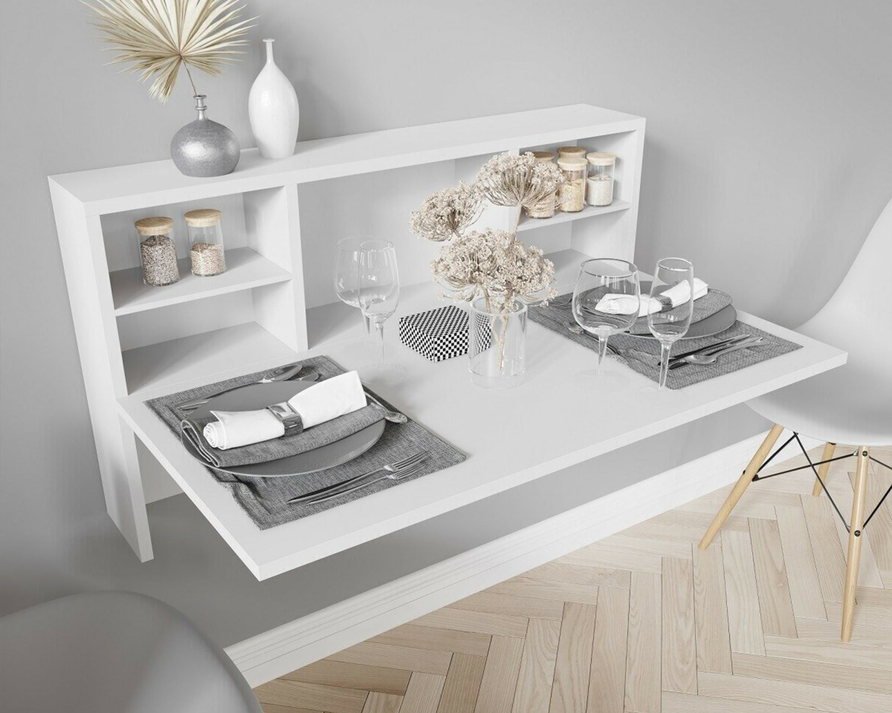 Mesa de cocina blanca plegable multifuncional montada en la | Etsy