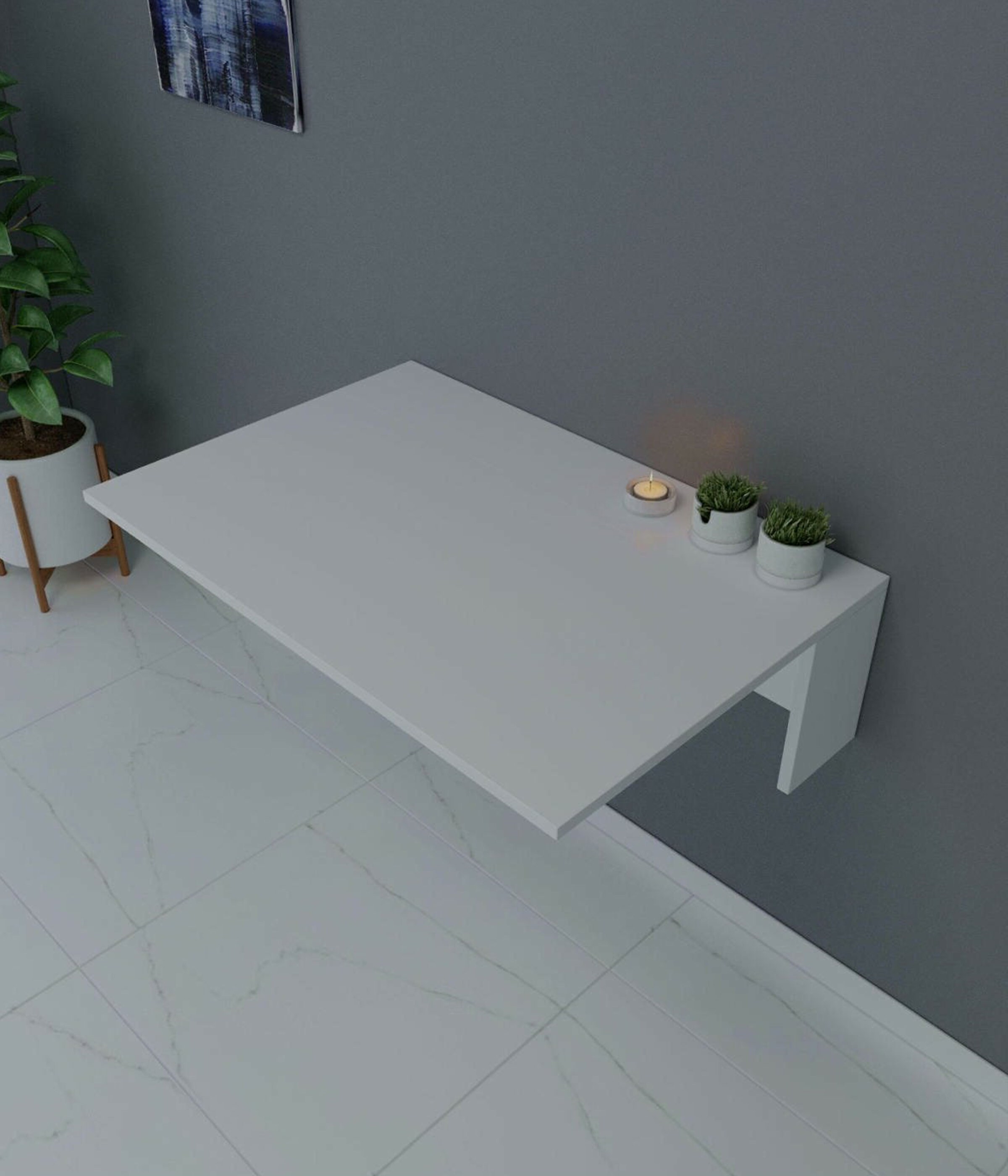 Wandbehang Klapptisch aus Holz mit Regalen Klapptisch | Etsy