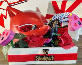 P5 Ann Takamaki Panther Cosplay Mask and Diorama.
