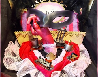 Persona 5 Noir (Haru Okumura) Cosplay Mask with Display Stand