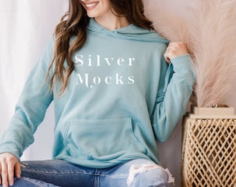 3729 Bella Canvas Hooded Sweatshirt, heather blue lagoon, Bella Canvas Fleece, Modeled Mockup, Boho Mockup, Sweatshirt Mockup, blue lagoon