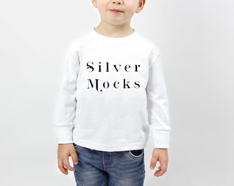 Rabbit Skin 3302, Kids Mockup, Toddler Model Mockup, 3302 Black, Toddler Mockup, Black Shirt Kid Mockup, manga larga para niños pequeños, manga larga