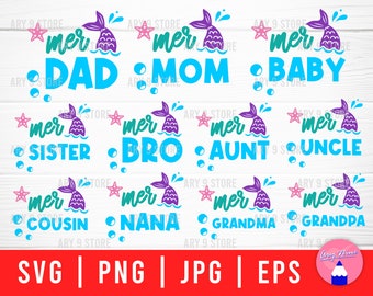 Free Mermaid Family Svg SVG PNG EPS DXF File