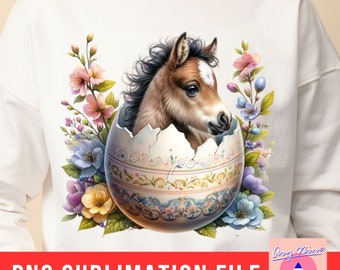 Easter Eggs With Baby Horse, Farm Animal png, Baby Horse, Easter Clipart, Easter Day Png, Kids Easter, Hello Spring PNG Sublimation Design