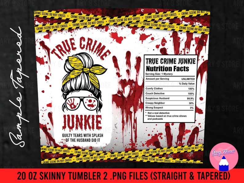 True Crime Junkie Nutrition Facts Spooky Mama True Crime Mom Etsy