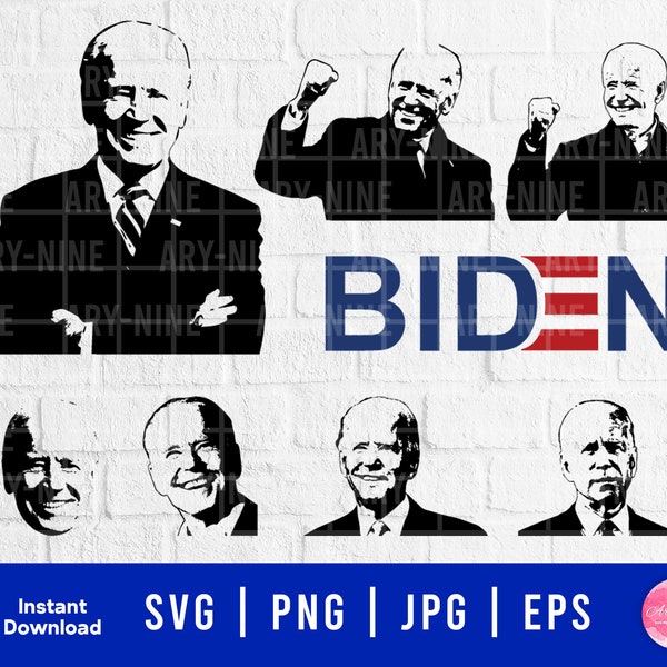 Joe Biden Face Svg Bundle | Joe Biden Silhouette printable svg for circut to make T-shirt, Mug, Yard Sign, Magnet, Sticker Car