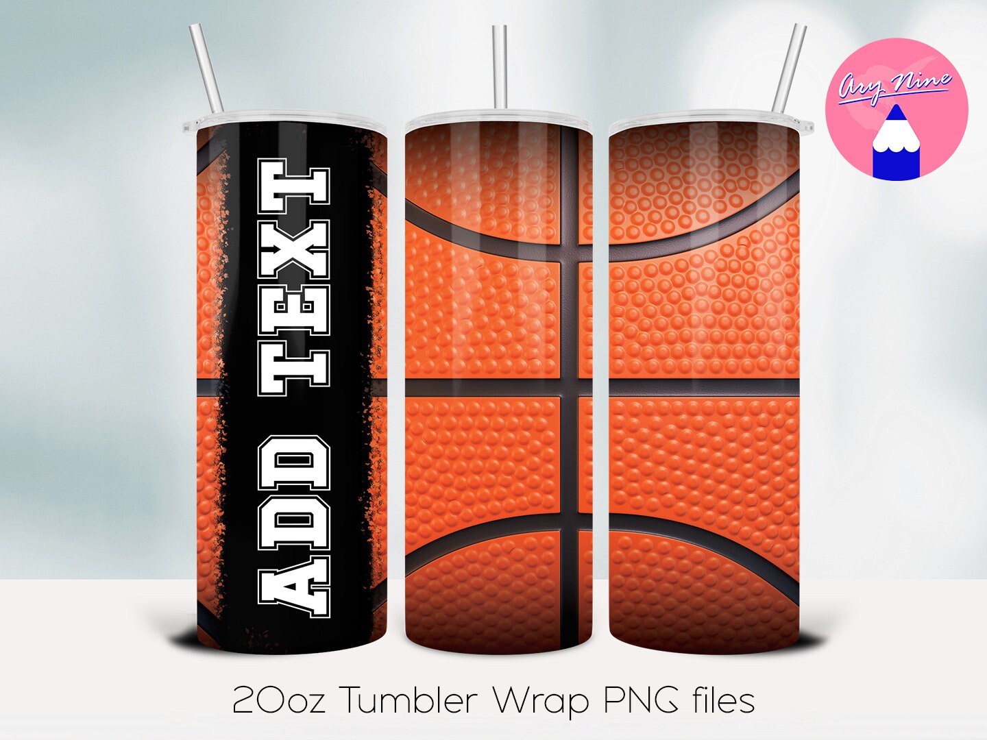 Basketball Tumbler Design For Add Text, Add Your Own Name Basketball Team 20oz Skinny Tumbler Sublimation Design Straight & Tapered PNG File