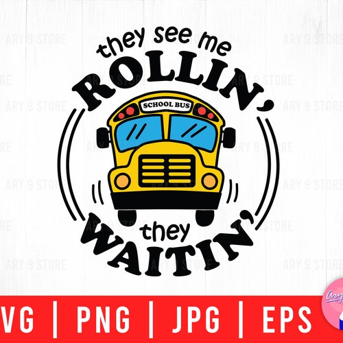 Schulbus Fahrer Geschenk – "They See Me Rollin' They Waitin'" Reißverschlusstasche 23,5x17 Cm