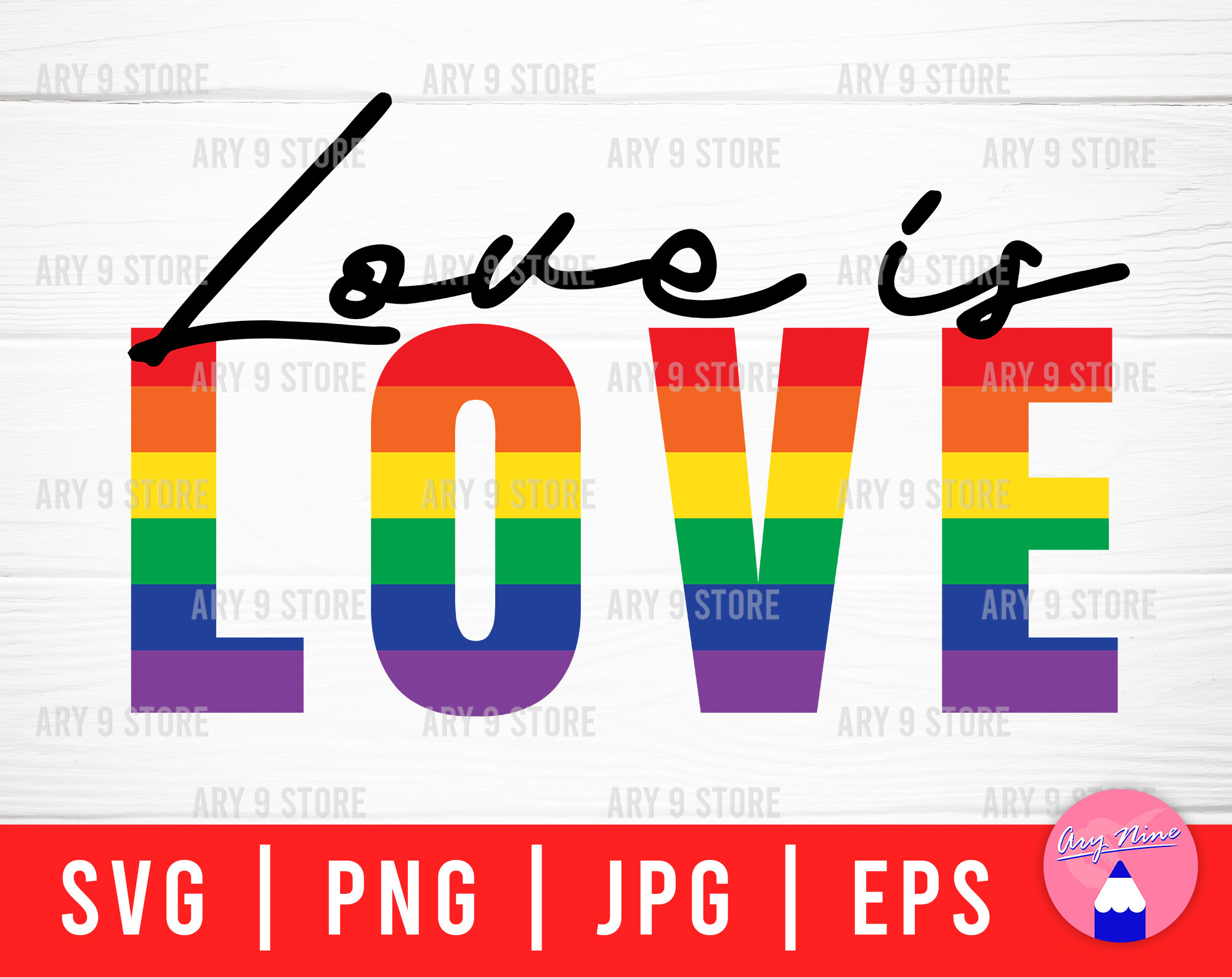 Love is Love Svg Png Eps Jpg Files Rainbow Pride Love Svg | Etsy
