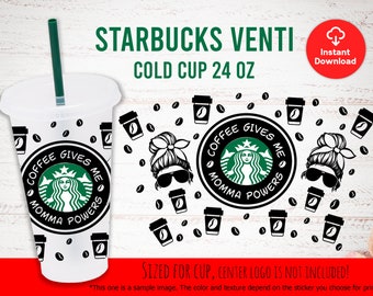 Coffee Mom Venti Cup Wrap SVG, Mother's Day Gift (Digital Download)