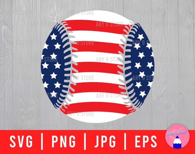 Baseball and Softball American Flag Svg Png Eps Jpg Files Etsy