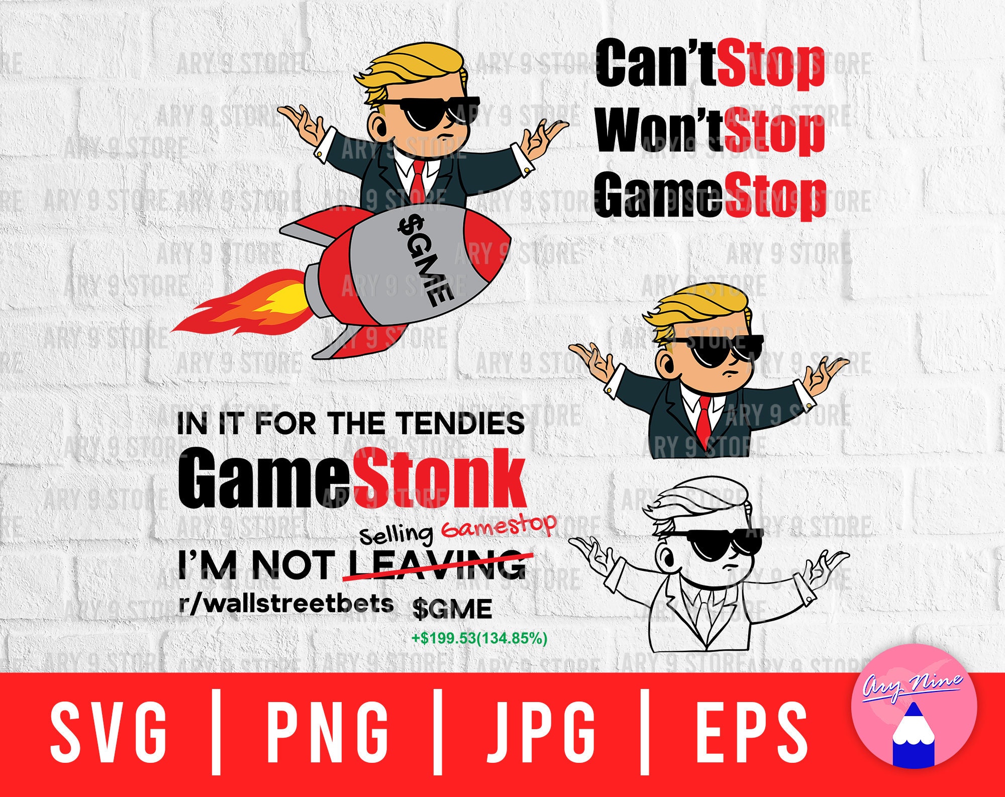 Gamestop Svg Bundle Digital File For Cricut Gme To The Moon Etsy