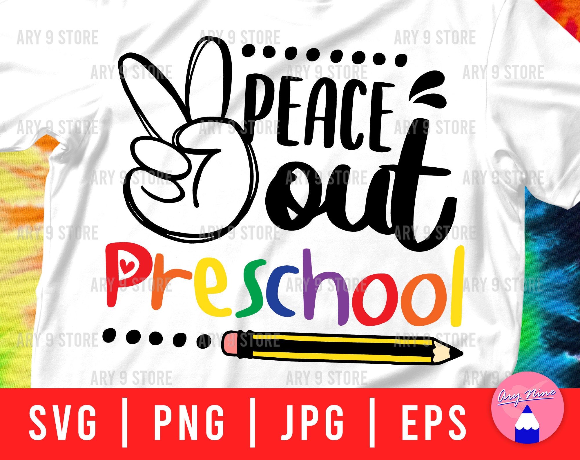 Peace Out Preschool Svg Png Eps Jpg Files Peace Love | Etsy