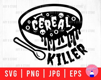 Cereal Killer Skull SVG | Funny Halloween Clipart (Digital Download)
