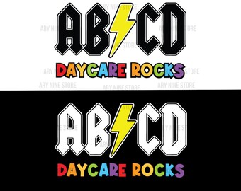 ABCD Daycare Rocks, Back To School Gift, Teacher Appreciation Chaos Class Mode Png Sublimation Digital Download For T-Shirt Sticker Tumbler