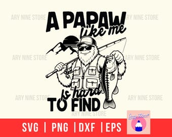 Un nonno come me, regalo per la festa del papà all'aperto in formato SVG, citazioni per la festa del papà, download digitale vettoriale di Bigfoot che pesca per zio, papà, fratello, marito
