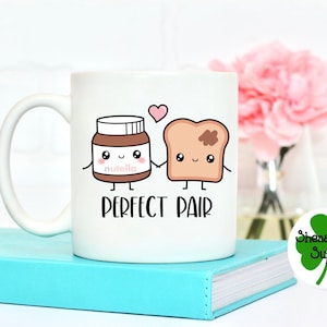Nutella and toast - the perfect couple! - ceramic cup - Can be personalized~  Dishwasher/Microwave safe