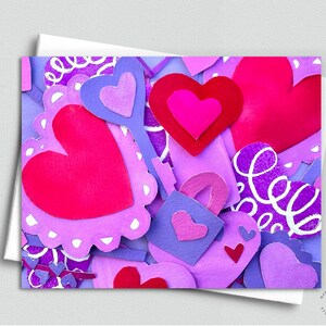 Tarjeta de San Valentín: tarjeta de felicitación de 5 x 7 con reproducción de obra de arte original: acuarela, tinta y gouache; interior en blanco