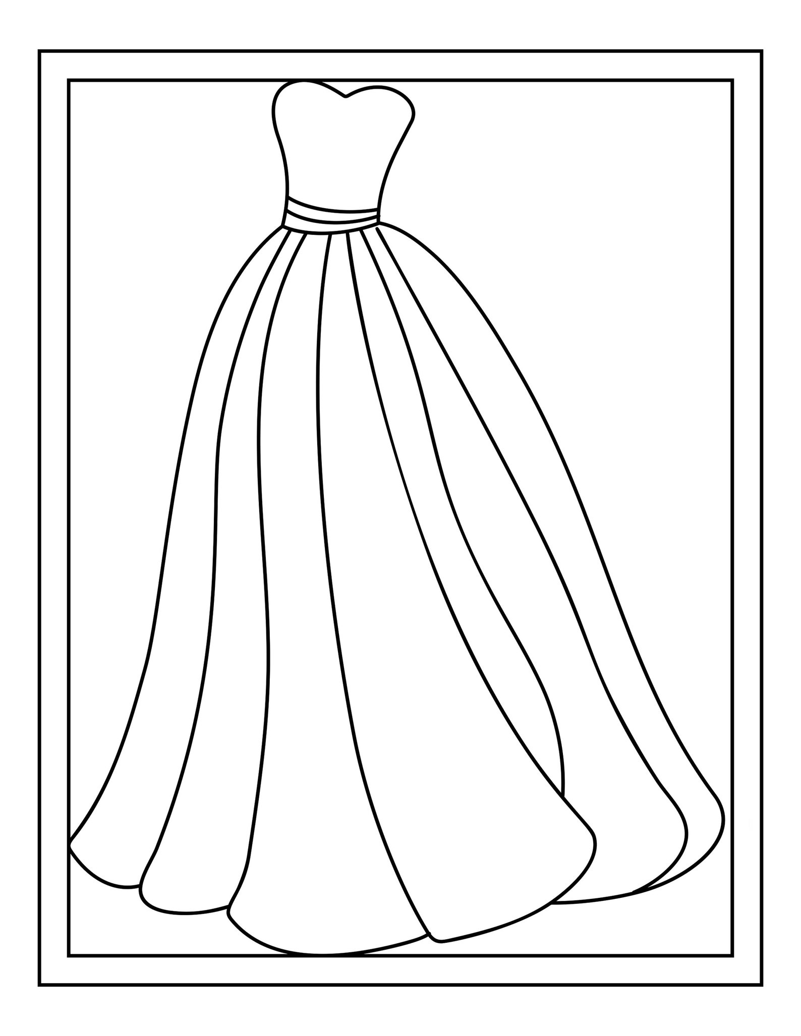 16 Princess Dress Coloring Pages for Kids // Printable | Etsy