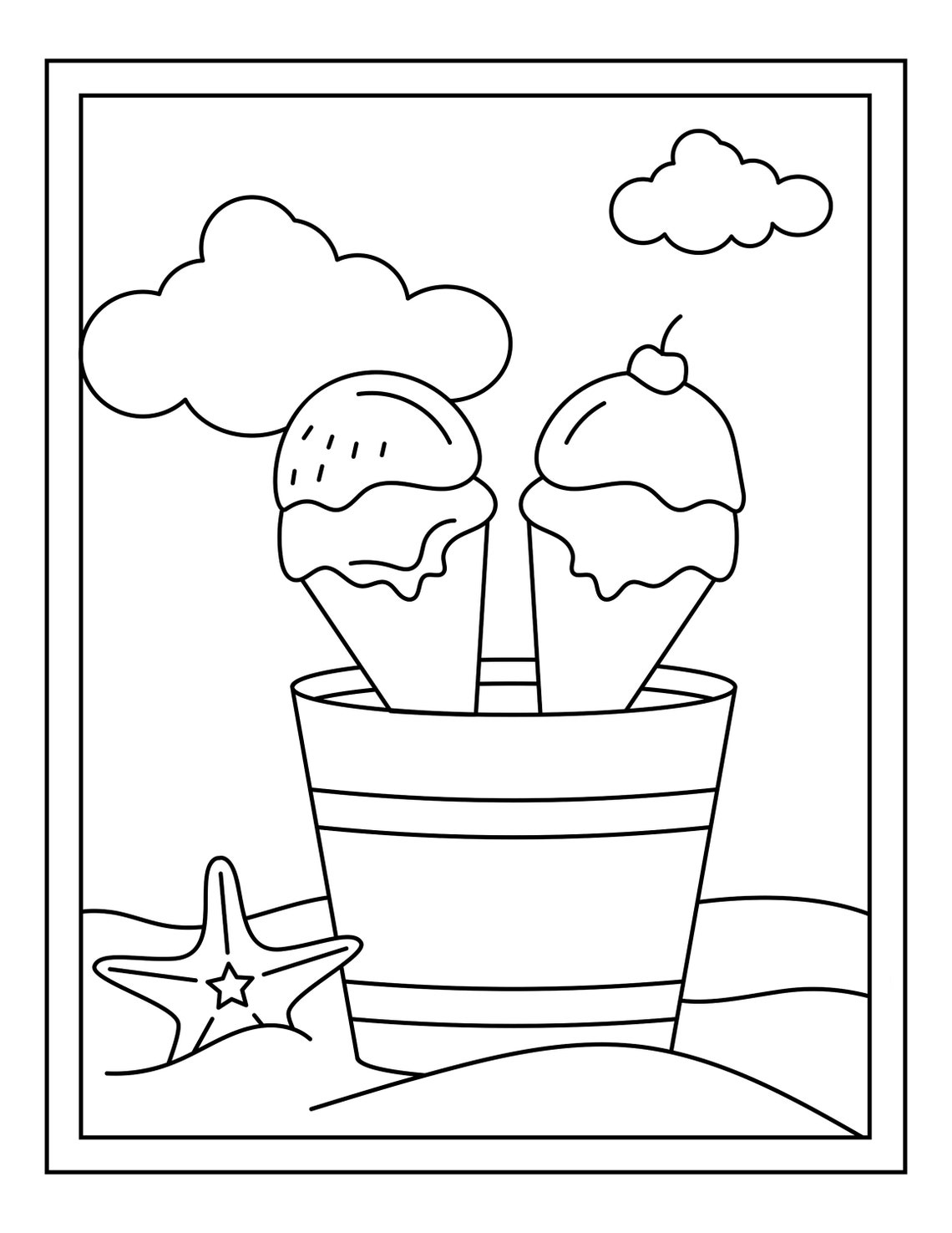 16 Summer Coloring Page 2 // Coloring Pages for Kids // | Etsy