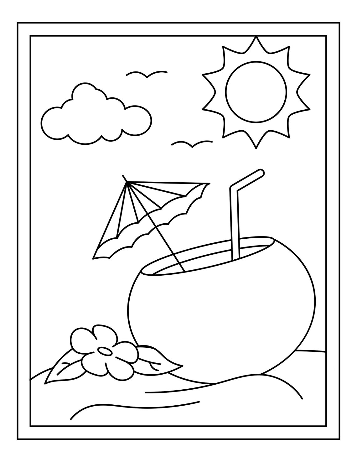 16 Summer Coloring Page 2 // Coloring Pages for Kids // | Etsy