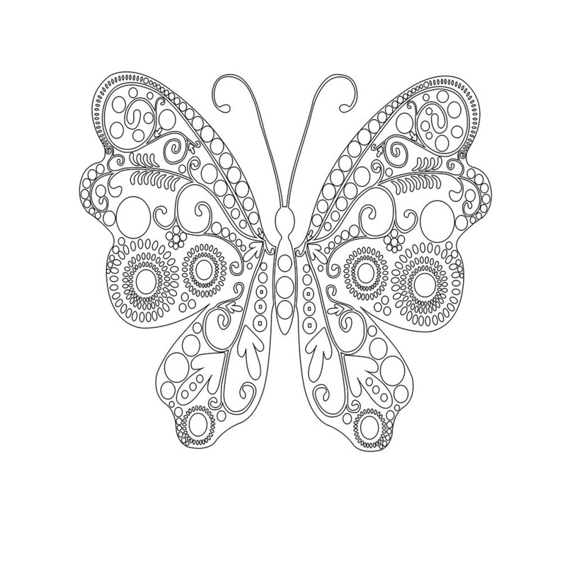 50 butterfly coloring page coloring pages for kids etsy