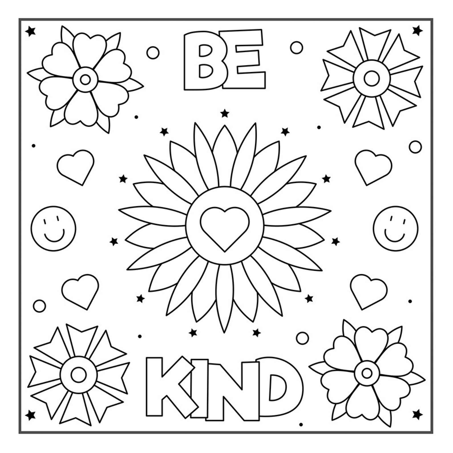 20 Words Positive coloring page // Coloring Pages for Kids // | Etsy