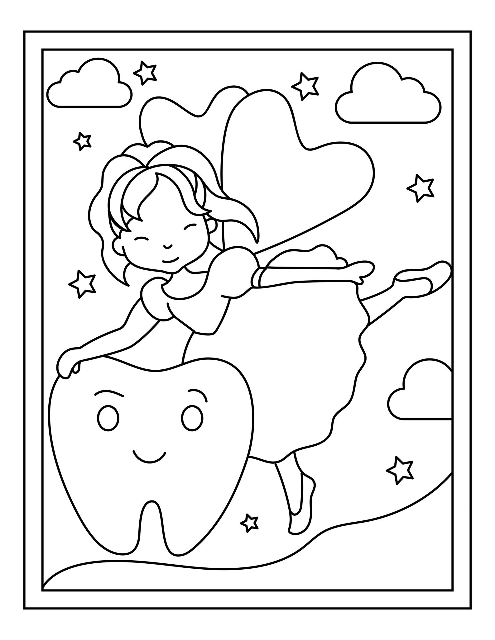 16 Tooth Fairy Coloring Page // Coloring Pages for Kids // | Etsy