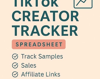 TikTok Creator Tracker: Fogli Google tutto in uno (file Excel scaricabile digitalmente)