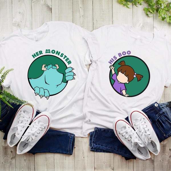 Monster Shirt, Matching Shirt For Couple, Funny Shirt, Valentine Shirts, Couple Shirts, Boo Shirt, Sully Shirt, Gift For Her, Gift For Him