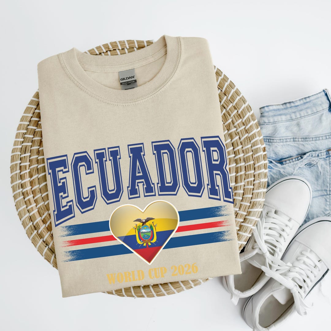 2026 World Cup Ecuador T-shirt, Ecuadorian Soccer Heart Tee, Soccer ...