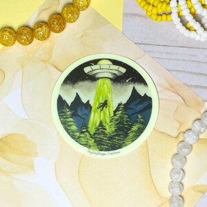 Matte Waterproof Sticker ‘Squatch Taken’, car decal, Bigfoot, Sasquatch, Alien, UFO, alaska decal, outdoorsy water bottle decal