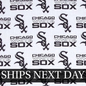 58- inch Chicago White Sox-katoenen stof | In orde gesneden | Schepen volgende dag* | 100% Katoen