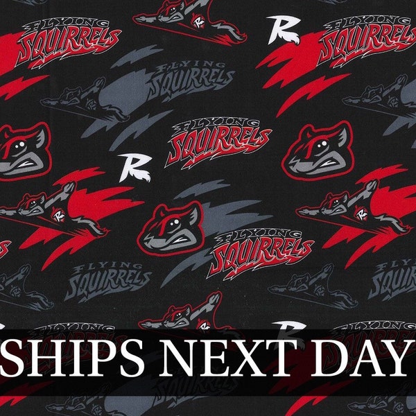 Richmond Flying Squirrels MiLB Cotton Fabric | Ships NEXT DAY* | 100% Cotton | Cut to Order