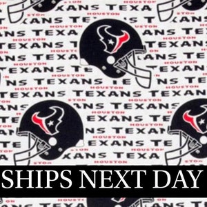 58" NFL Houston Texans Katoen Broadcloth Fabric | Cut to Order| Schepen de volgende dag* | 100% Katoen