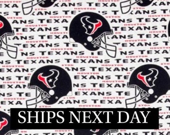 58" NFL Houston Texans Cotton Broadcloth Fabric | Cut to Order| Ships Next Day* | 100% Cotton