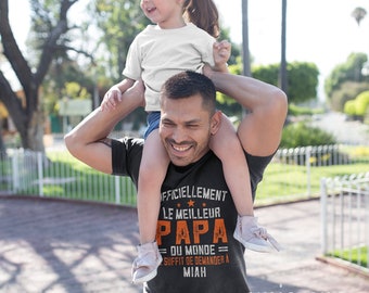 Officiellement Le Meilleur Papa du Monde T-Shirt Personnalisé, Cadeau für Papa, Fête des Pères, Cadeau de Noël