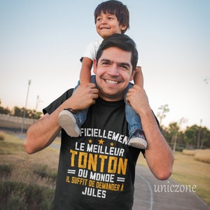 Officiellement Le Meilleur Tonton du monde T-shirt personnalisé, Cadeau pour Tonton, Cadeau de Noël image 1