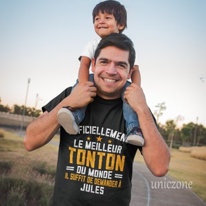 Officiellement Le Meilleur Tonton du monde T-shirt personnalisé, Cadeau pour Tonton, Cadeau de Noël