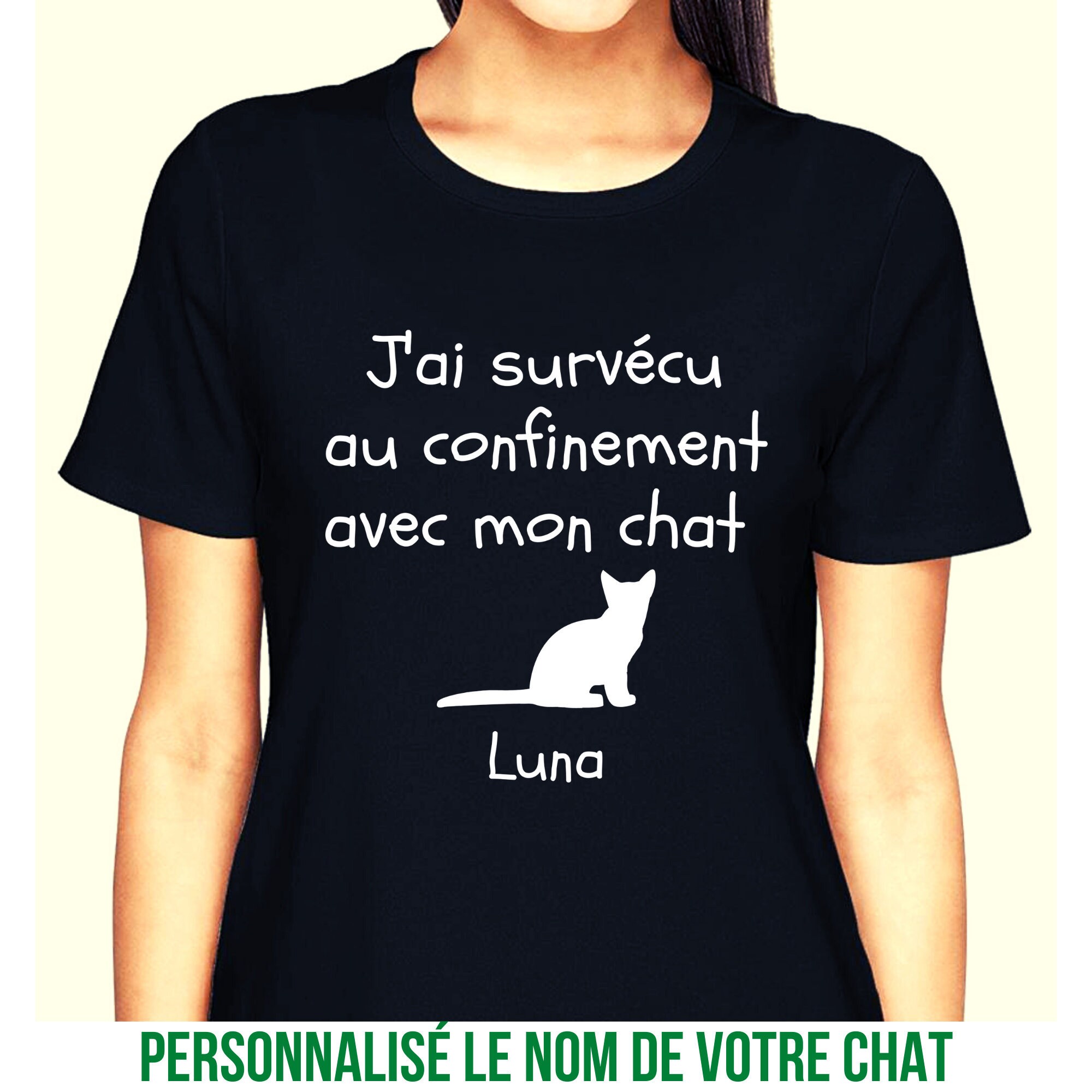 J Ai Survecu Au Confinement Avec Mon Chat Ou Chien Tshirt Etsy