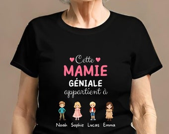 T-Shirt Personnalisé Cette Mamie Géniale – Cadeau Unique pour Grand-Mère, Fête des Grands-Mères ou Anniversaire
