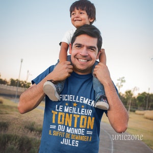 Officiellement Le Meilleur Tonton du monde T-shirt personnalisé, Cadeau pour Tonton, Cadeau de Noël image 2