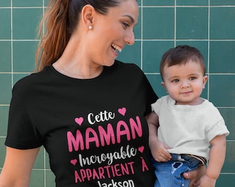 Cette Maman Incroyable T-shirt personalisé, Cadeau pour Maman, Cadeau de Noël, Cadeau de fête des mères