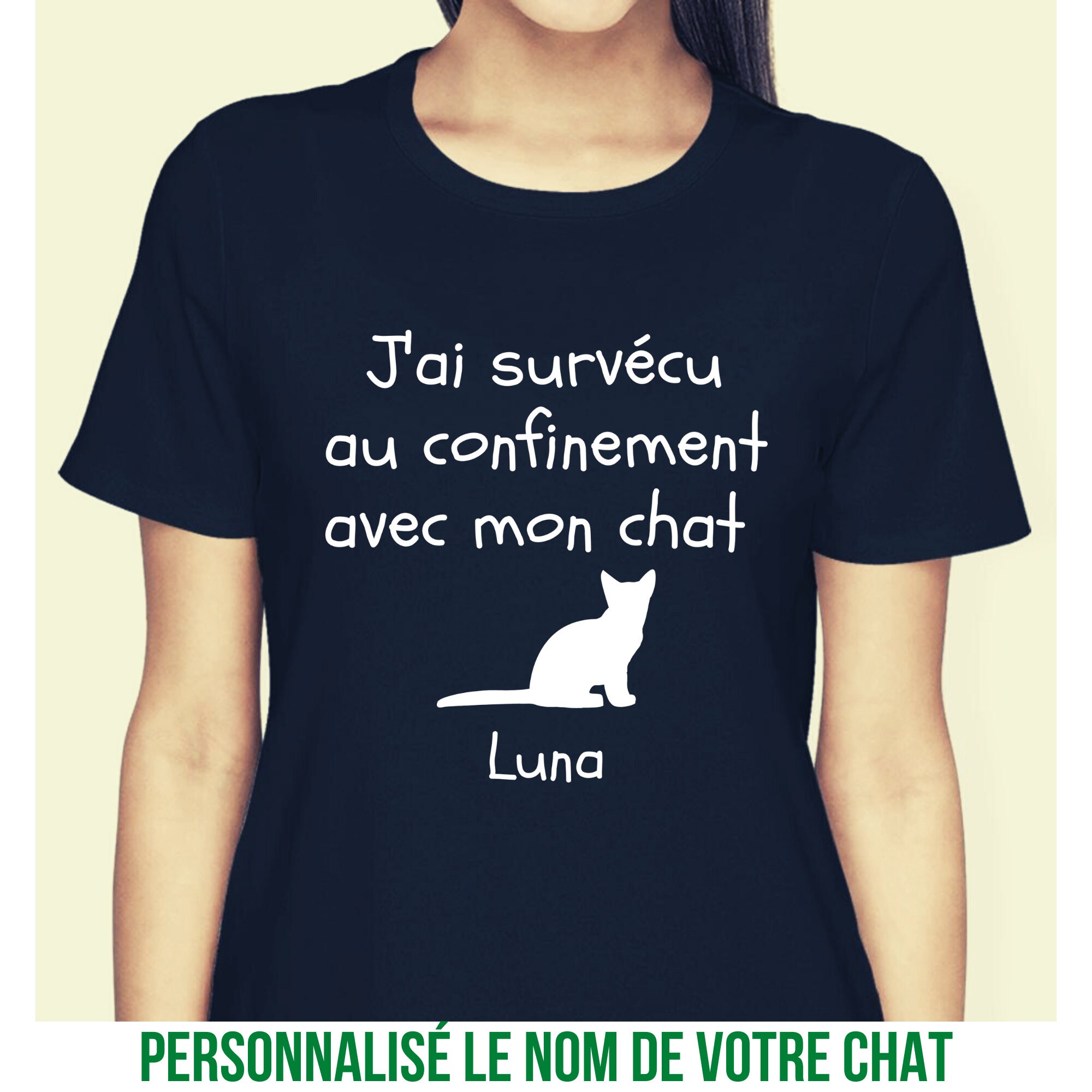 J Ai Survecu Au Confinement Avec Mon Chat Ou Chien Tshirt Etsy