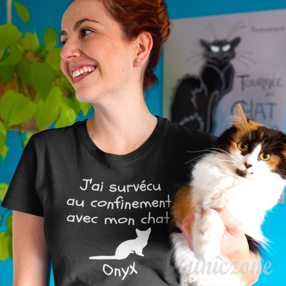J Ai Survecu Au Confinement Avec Mon Chat Ou Chien Tshirt Etsy