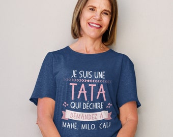 Tata Qui déchire demandez à T-Shirt personnalisé humour, Cadeau pour Future Tata, Cadeau de Noël
