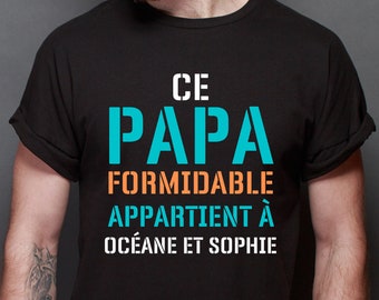 Papa beeindruckendes T-Shirt Personnalisé, Cadeau Fête des pères
