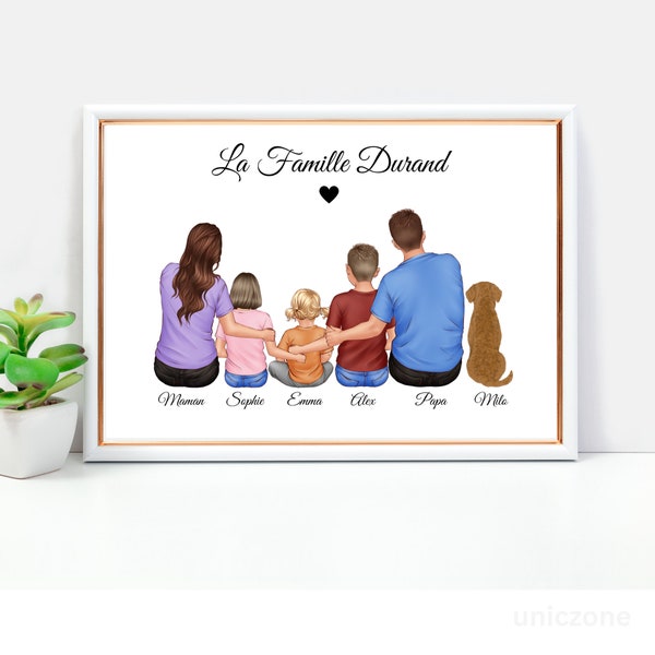 Affiche membres de la Famille personalise, Idée cadeau pour Noël anniversaire Fête des mères Fête des pères, home déco, déco à accrocher